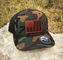 Load image into Gallery viewer, Bullet Flag Leather Snap-Back
